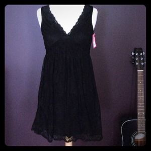 Xhilaration black lace v neck dress