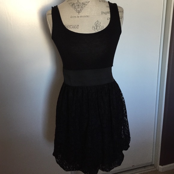 Black lace tank dress