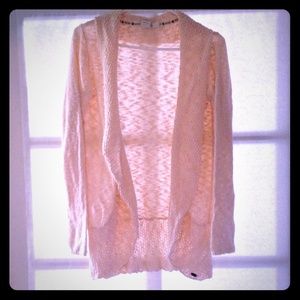 XS Pink Roxy cardigan cotton soft sweater