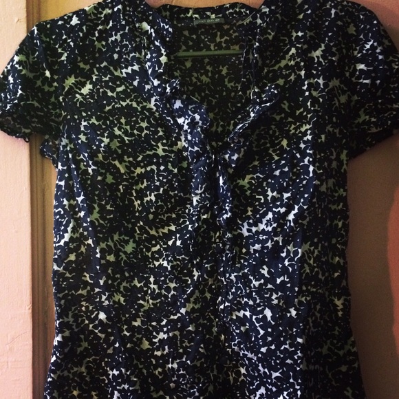 Ann Taylor Blue Floral Shirt
