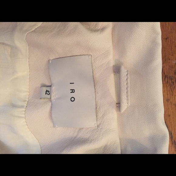 Iro leather Luiga biker jacket in ecru - Picture 3 of 4