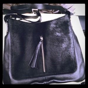 black leather springbox satchel handbag