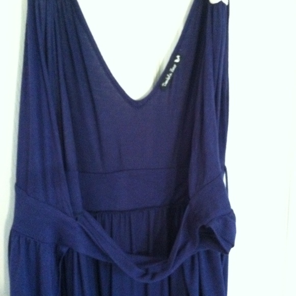 Navy Wrap Dress - Picture 2 of 4