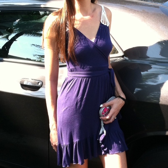 Navy Wrap Dress - Picture 4 of 4