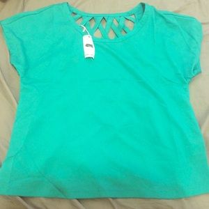 Naked Zebra Teal Cut Out Top