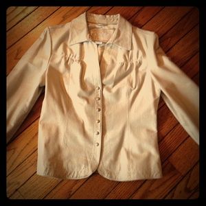 Gold leather jacket medium