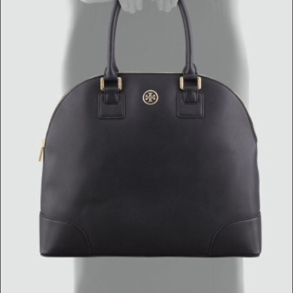 SOLD!TORY BURCH Blk Robinson Dome Satchel, Ret$650 - Picture 2 of 4