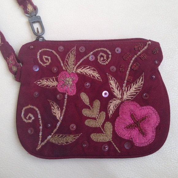 Beautiful embroidered wristlet