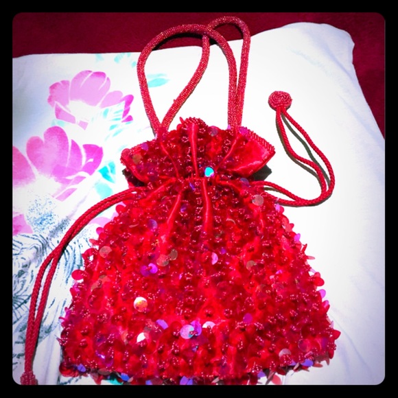 Gorgeous small Sequin Red bag