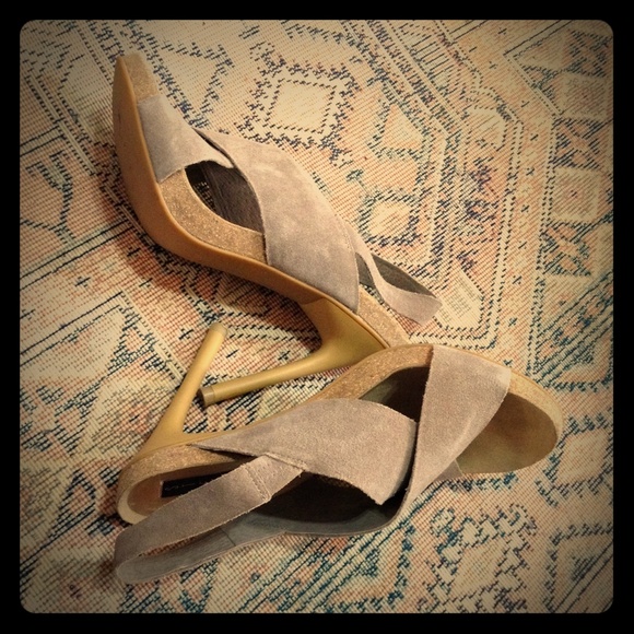 Neutral stiletto sandals