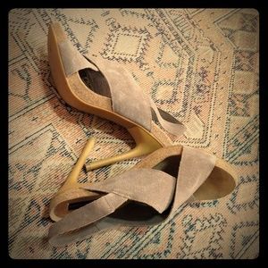 Neutral stiletto sandals