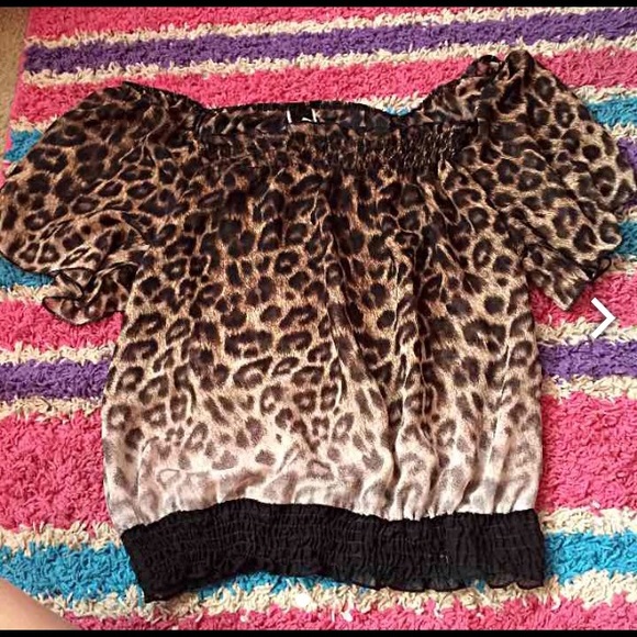 ! FINAL PRICE ! CHEETAH SHEER BLOUSE