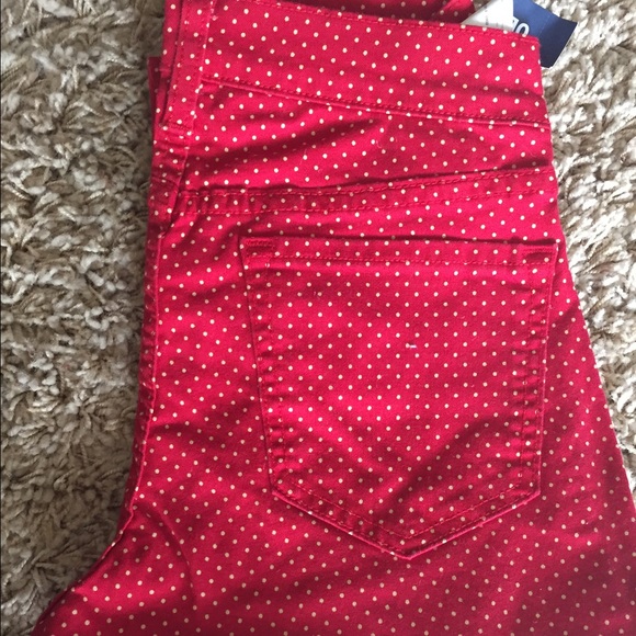 Red polka dot pants