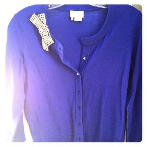 3/4 sleeve Kate spade blue cardigan size s