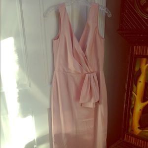 Blush satin floor length gown