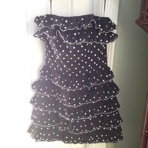 Polka dot tiered ruffle dress