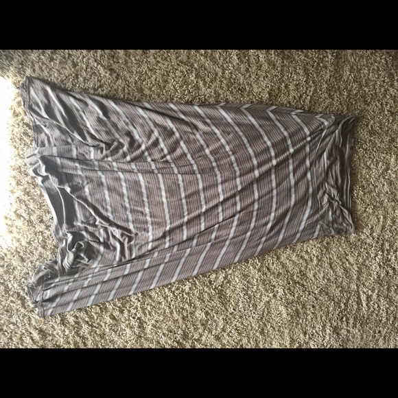 SOLD Tan striped maxi skirt