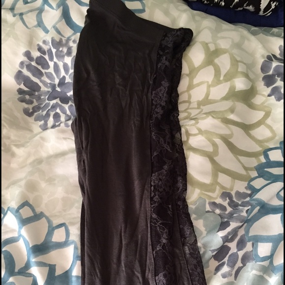 Gray lace side panel leggings