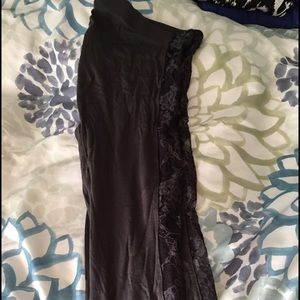 Gray lace side panel leggings