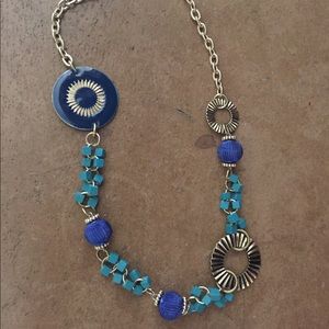💥sold💥 Blue and gold statement necklace