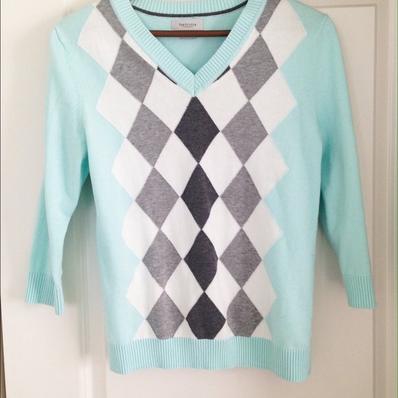 Mint Argyle Sweater - Picture 3 of 3