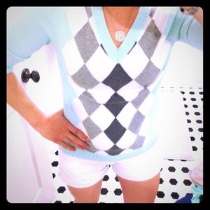 Mint Argyle Sweater