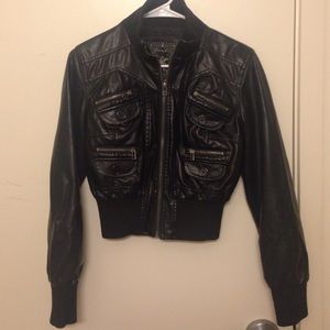 Black like leather jacket.