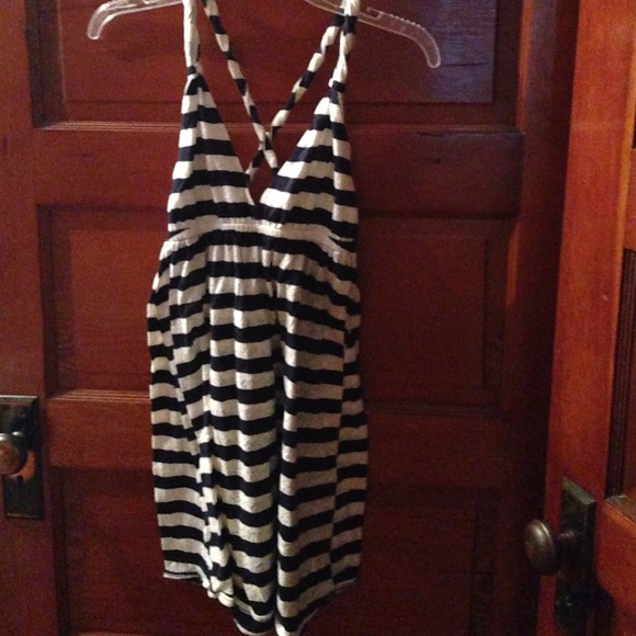 Blue/white beach coverup