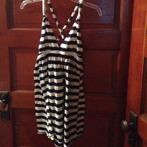 Blue/white beach coverup