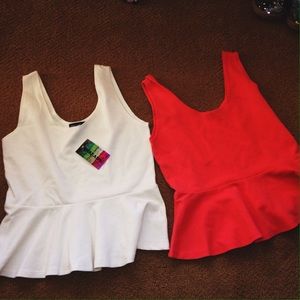 2 NWT Peplum Tops