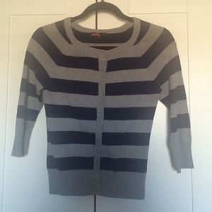 Navy blue and grey striped sweater