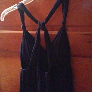 21 deep blue knotted back dress