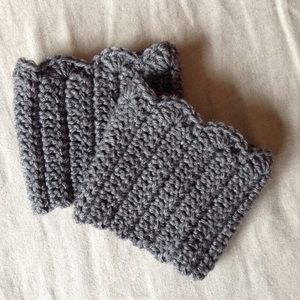 Grey boot toppers