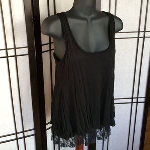 Black boutique lace back tank
