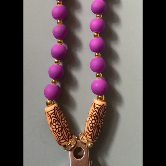 Handcrafted beaded badge lanyard