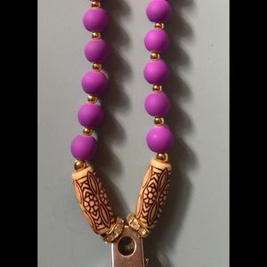 Handcrafted beaded badge lanyard