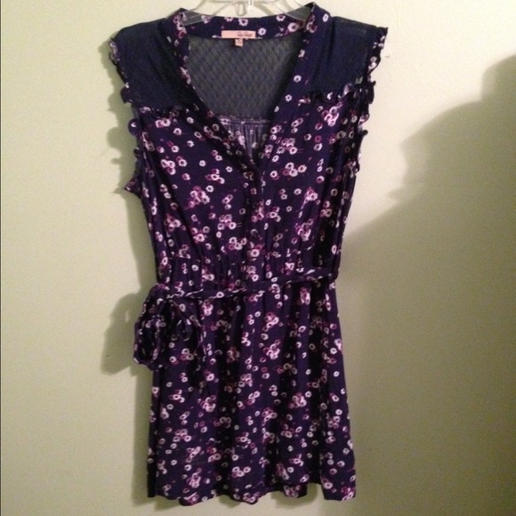Floral and Lace Shirt Dress