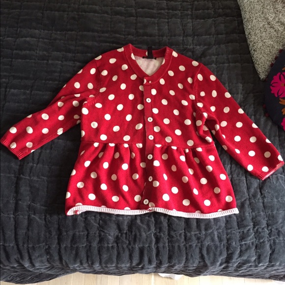 Red Lucky Brand Polka dot Sweater
