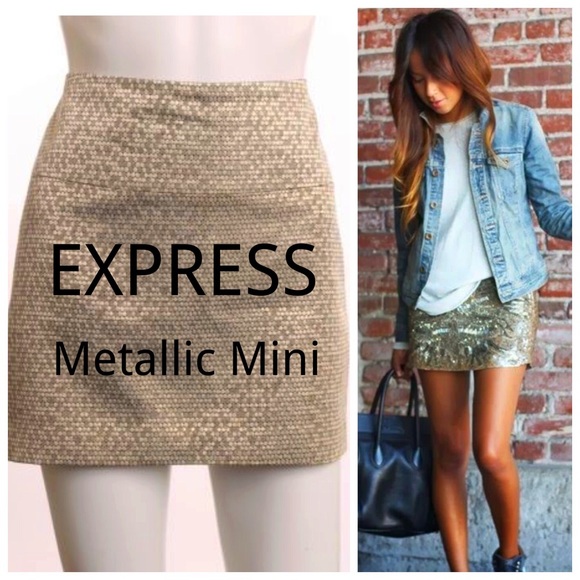 Express Dresses & Skirts - EXPRESS Metallic Mini Skirt