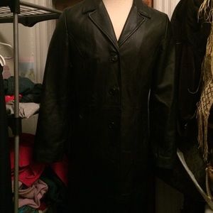 Genuine Leather long coat