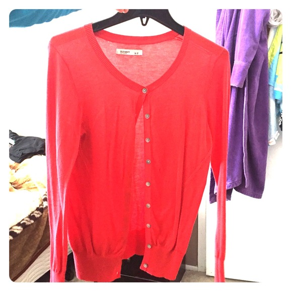 Red old nave sweater cardigan s/p