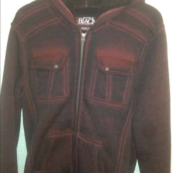 Fleece lined hooded sweatshirt.