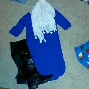 Sale!! Royal blue jersey knit dress