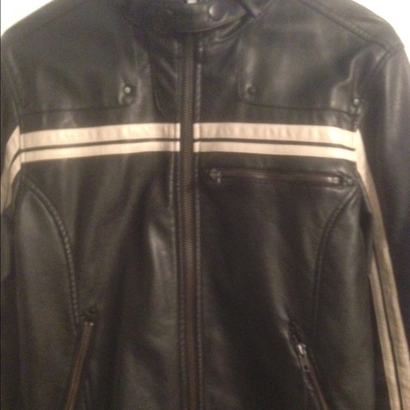 Leather bomber jacket