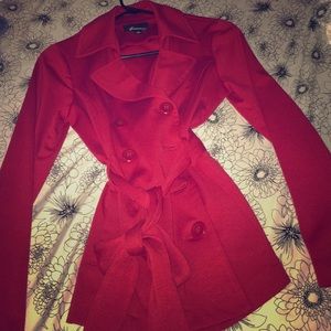 Red trench coat