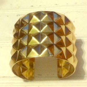 Gold Tone Pyramid Cuff