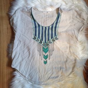 White patterned blouse from Nordstrom