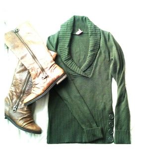 Green knit sweater