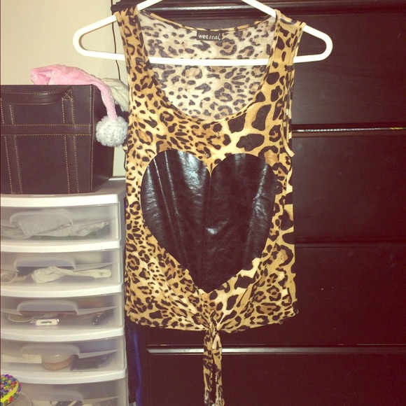 Cheetah print heart tank