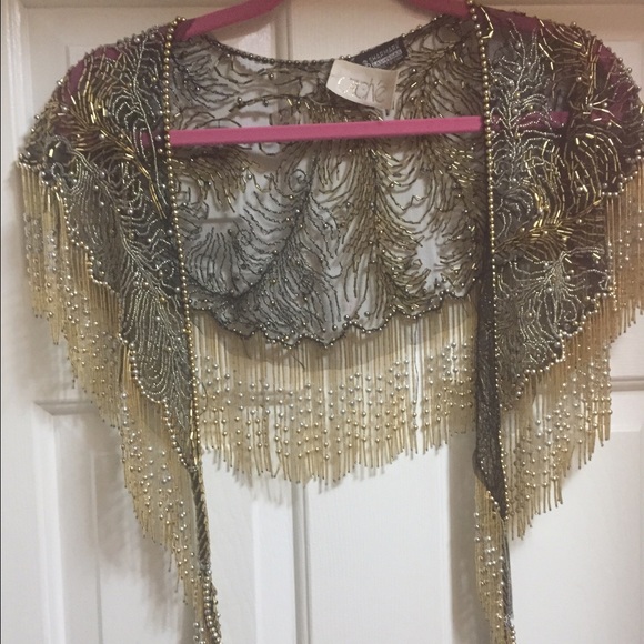 Vintage Cache hand beaded shaw